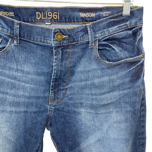 DL1961 Mens Mason Slouchy Slim Jeans In Norgay Wash Zip Fly Stretch Size 36 X 27 - Picture 13 of 15